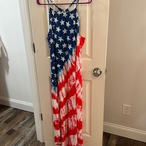 Red White and Blue Maxi Dress